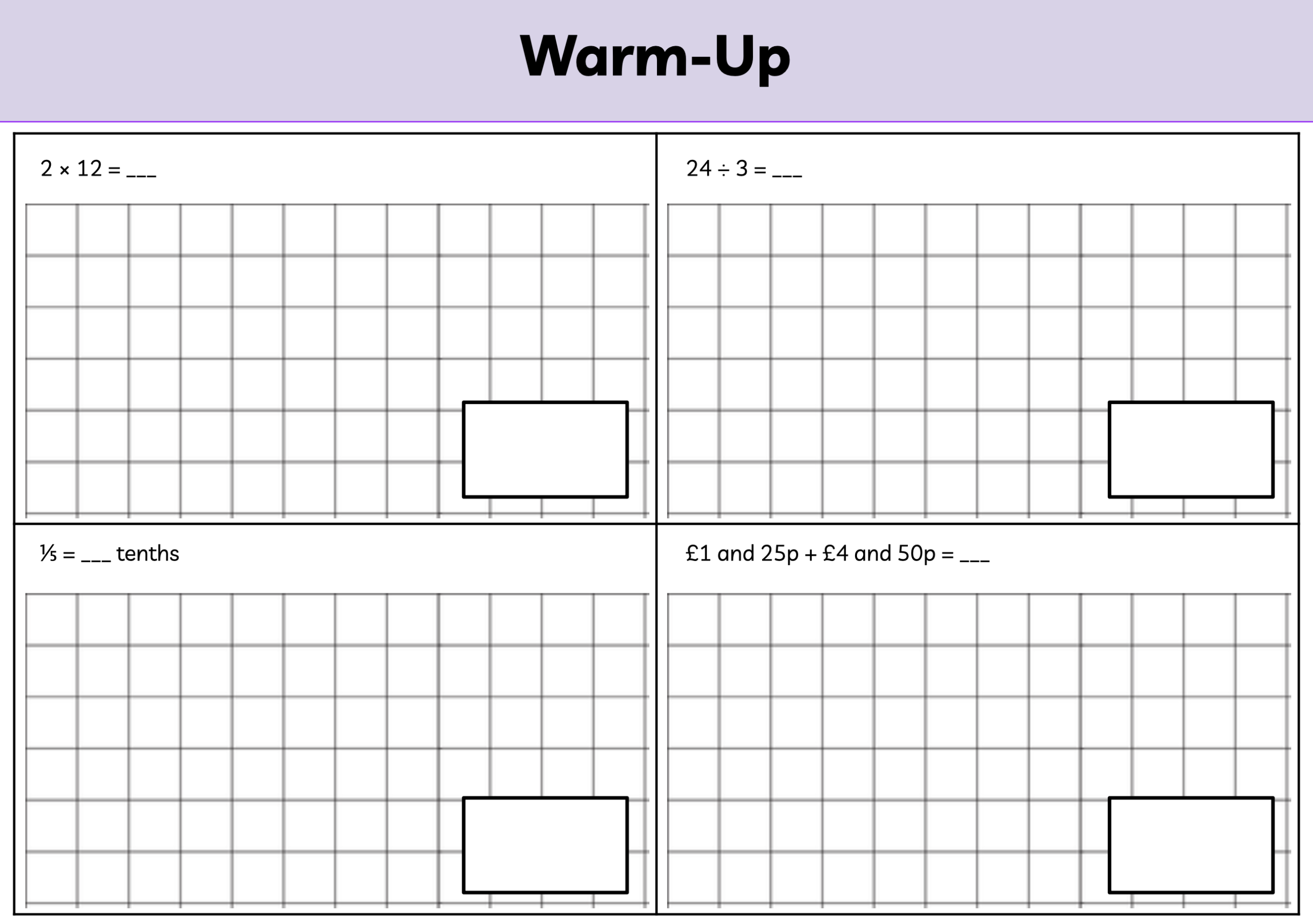 ArithmeticPack worksheet example